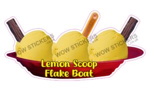 Lemon Scoop Ice Cream Boat with Flakes