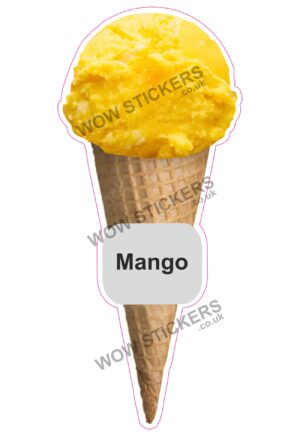 Mango Scoop Ice Cream Waffle Cone