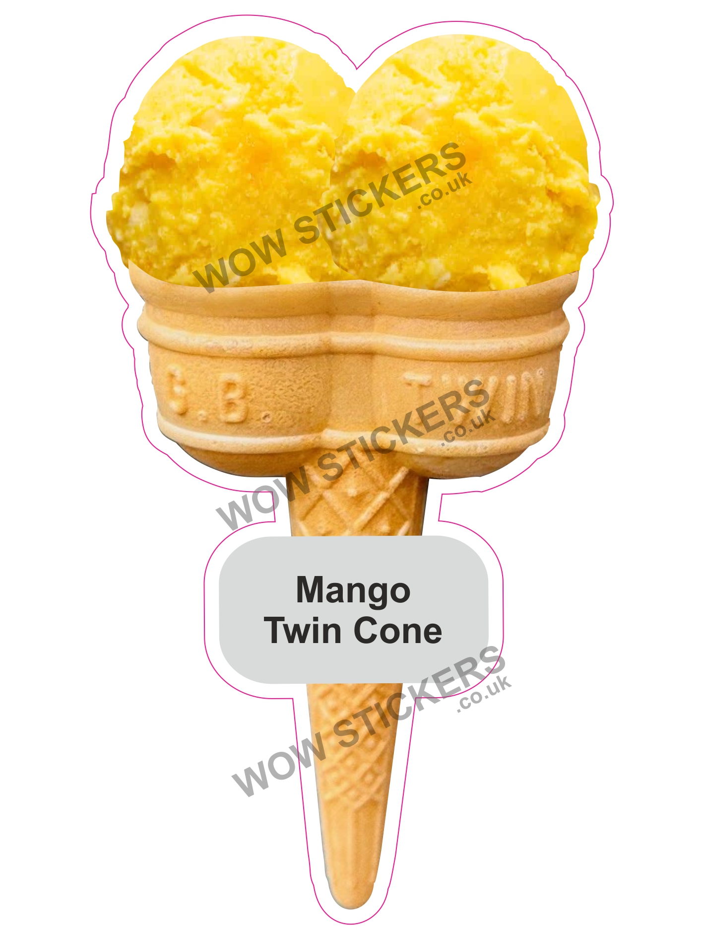 Mango Scoop Ice Cream Twin Cone