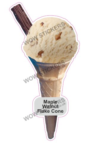 Maple Walnut Scoop Ice Cream Cone with Flake