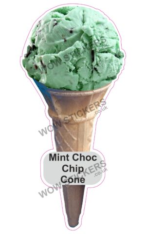 Mint Choc Chip Scoop Ice Cream Cone