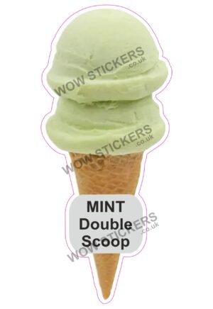 Mint Double Scoop Ice Cream Waffle Cone