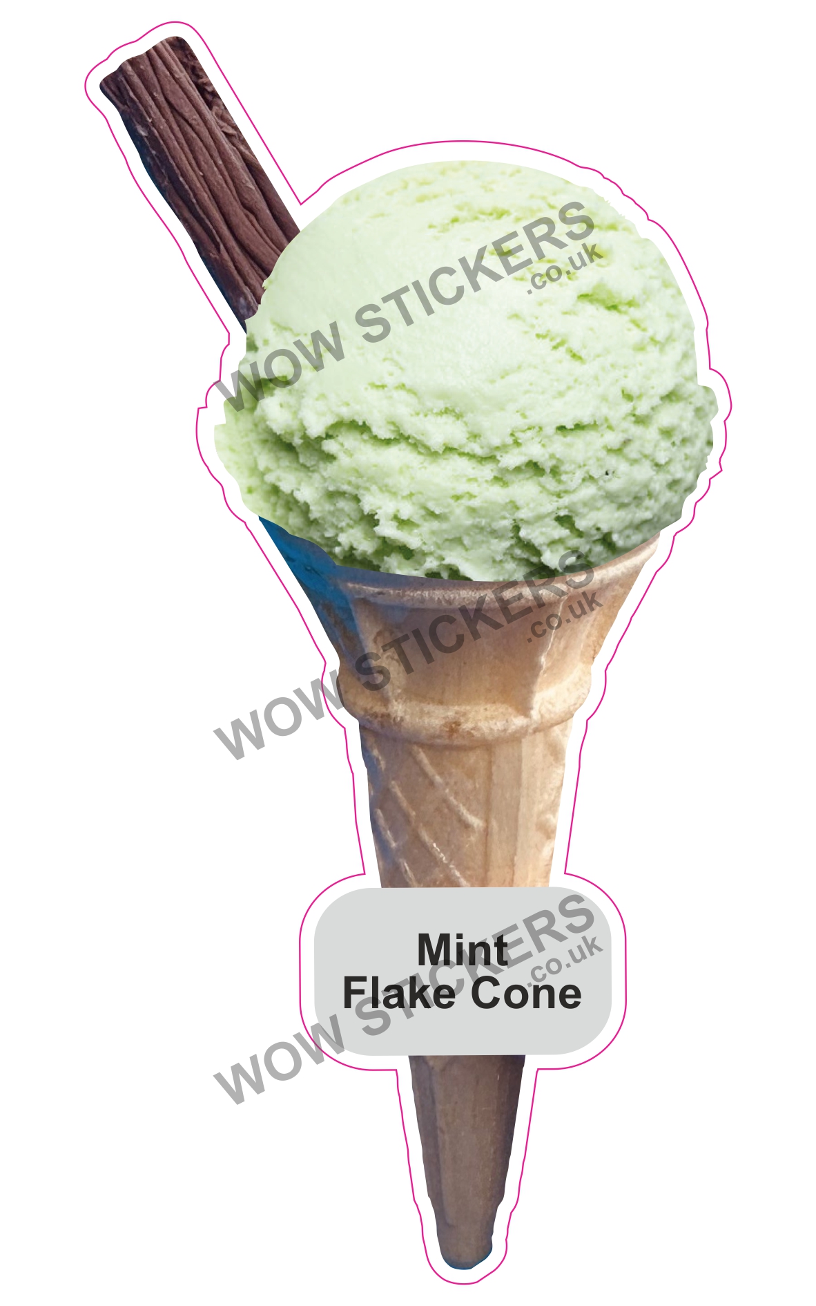 Mint Scoop Ice Cream Cone with Flake