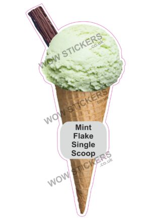 Mint Scoop Ice Cream Waffle Cone with Flake