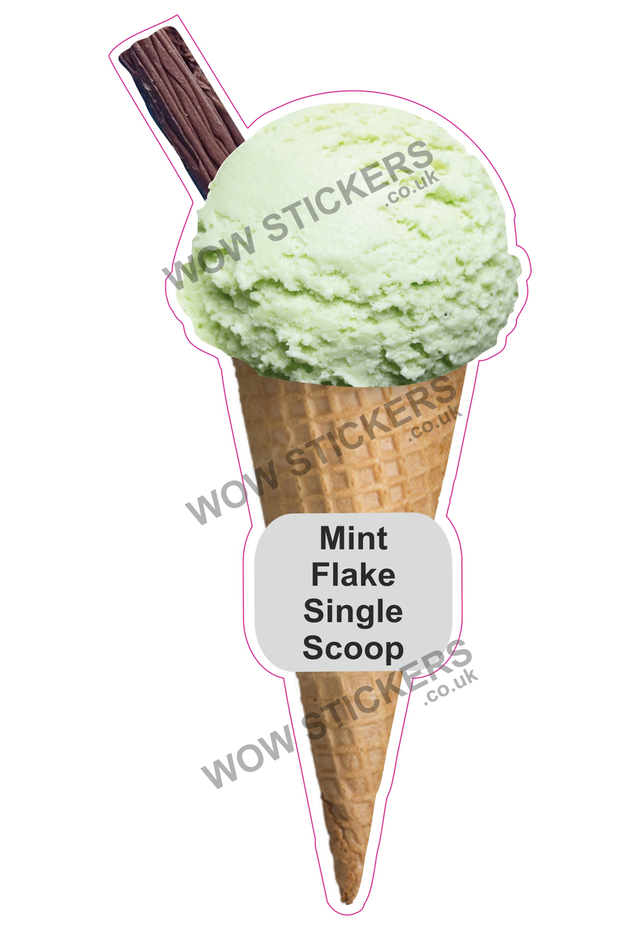 Mint Scoop Ice Cream Waffle Cone with Flake