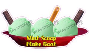 Mint Scoop Ice Cream Boat with Flakes