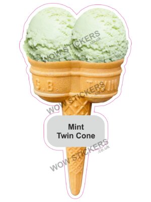 Mint Scoop Ice Cream Twin Cone