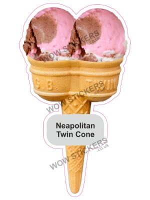 Neapolitan Scoop Ice Cream Twin Cone