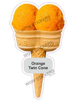 Orange Scoop Ice Cream Twin Cone
