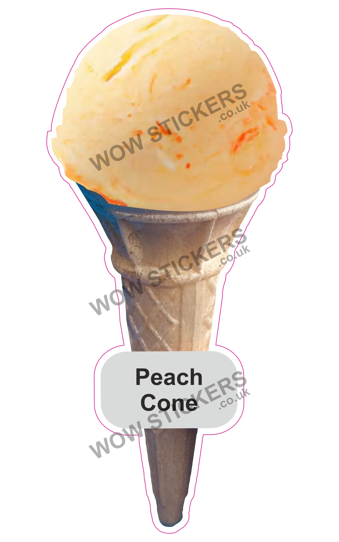 Peach Scoop Ice Cream Cone