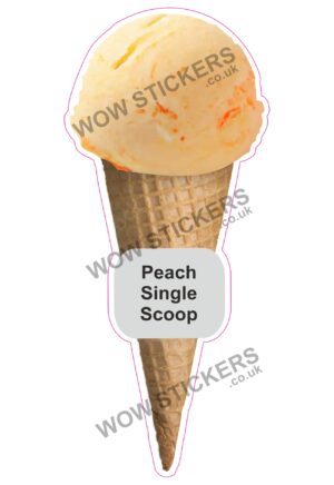 Peach Scoop Ice Cream Waffle Cone