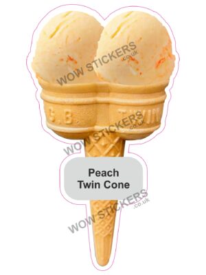 Peach Scoop Ice Cream Twin Cone