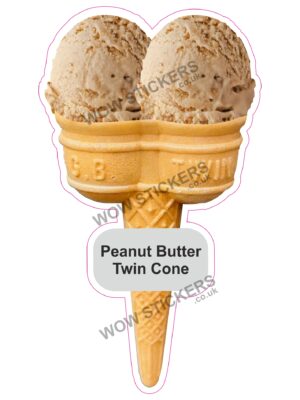 Peanut Butter Scoop Ice Cream Twin Cone