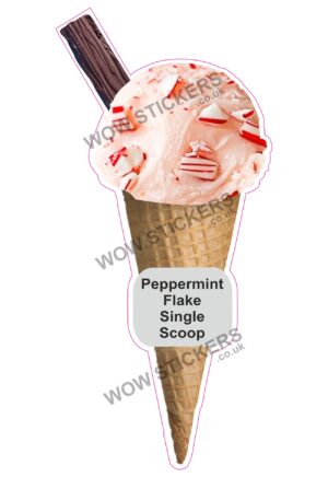 Peppermint Scoop Ice Cream Waffle Cone with Flake