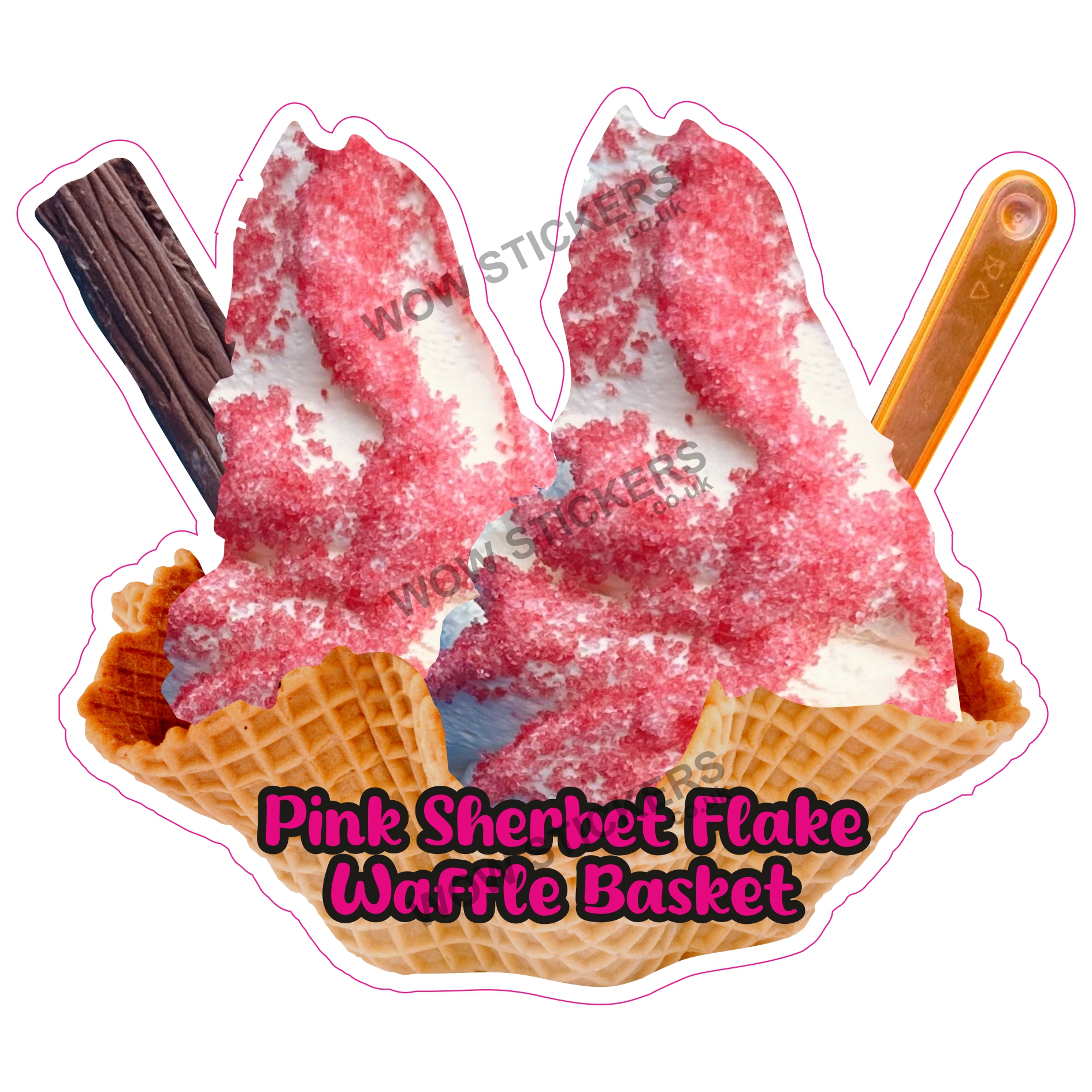 Pink Sherbet Flake Waffle Basket