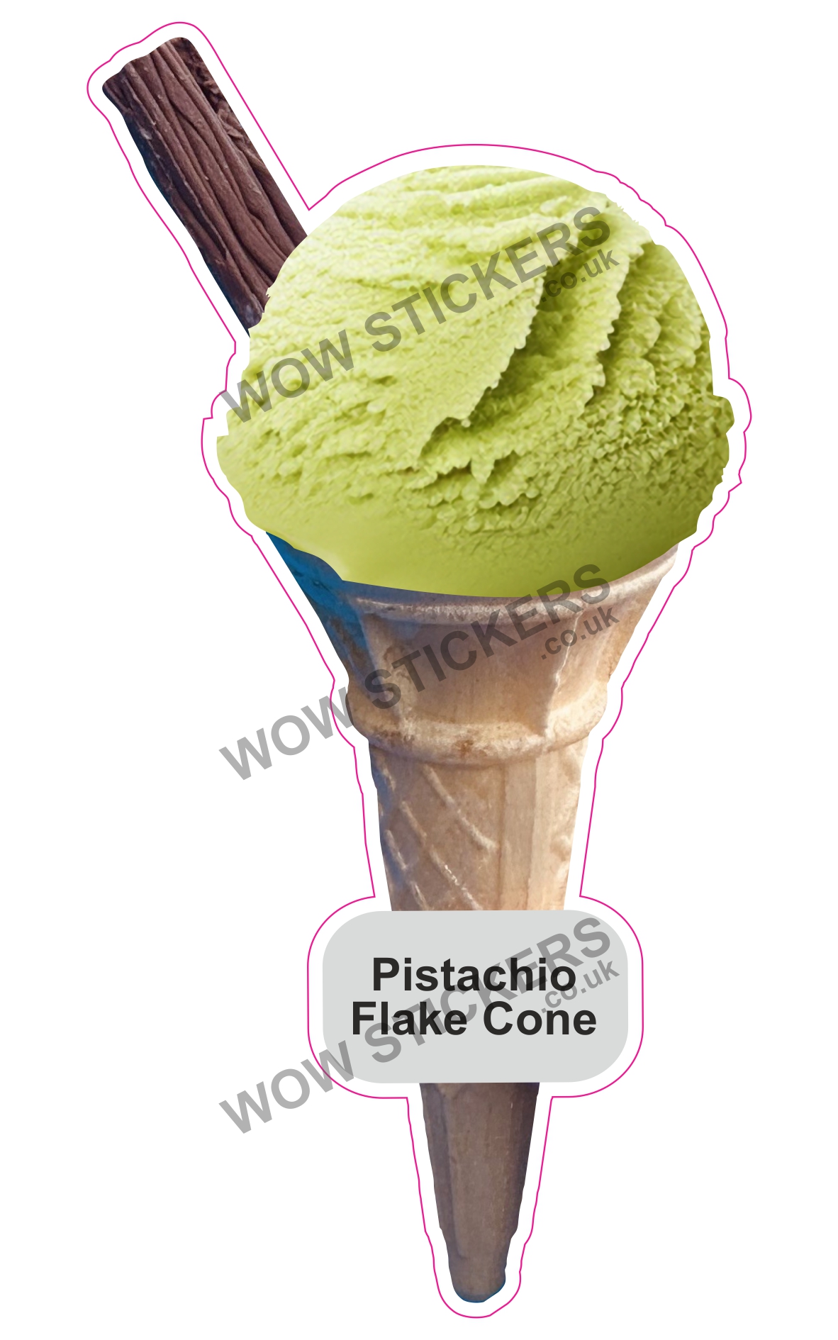 Pistachio Scoop Ice Cream Cone with Flake
