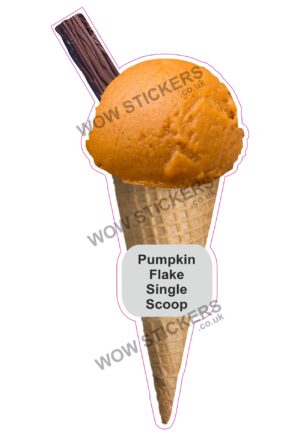 Pumpkin Scoop Ice Cream Waffle Cone with Flake