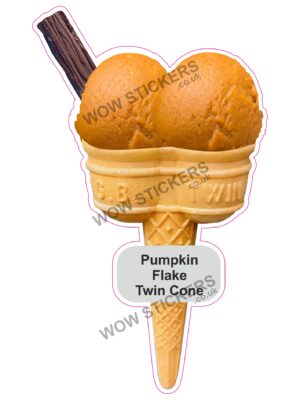 Pumpkin Scoop Ice Cream Twin Cone with Flake