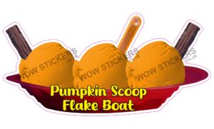 Pumpkin Scoop Ice Cream Boat with Flakes