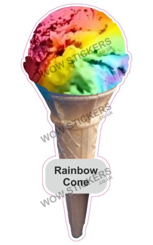 Rainbow Scoop Ice Cream Cone