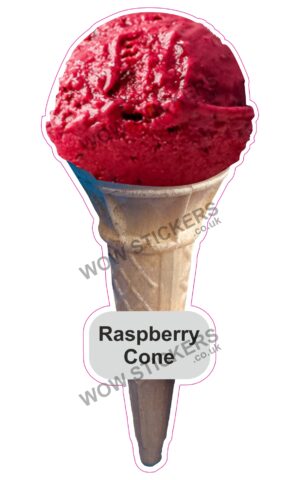 Raspberry Scoop Ice Cream Waffle Cone