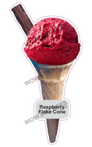 Raspberry Scoop Ice Cream Cone with Flake