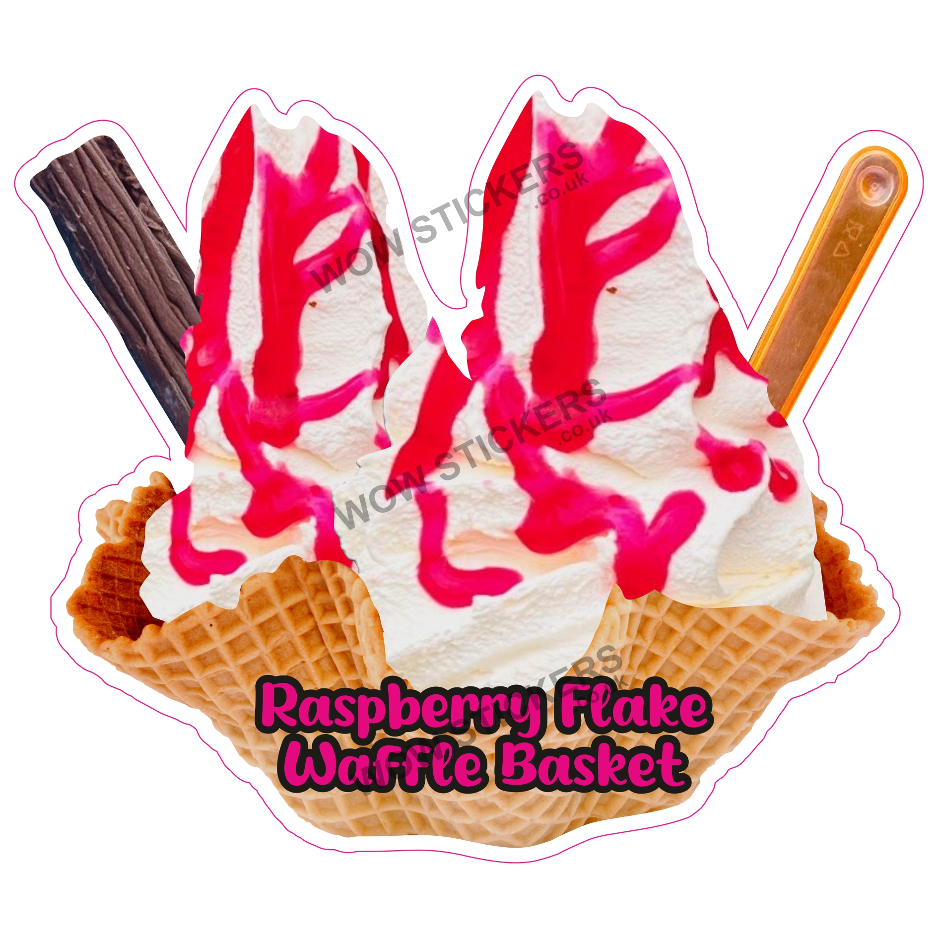 Raspberry Flake Waffle Basket