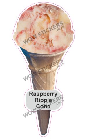 Raspberry Ripple Scoop Ice Cream Waffle Cone