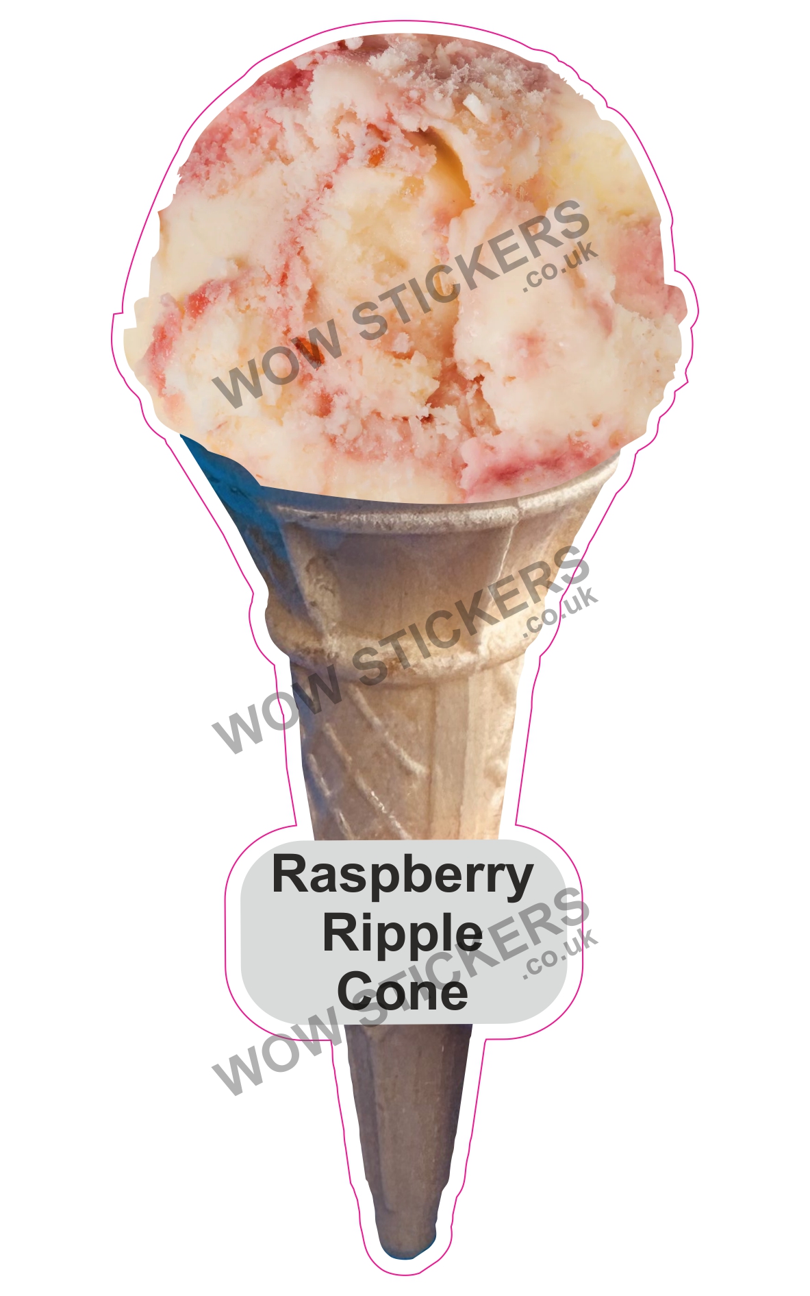 Raspberry Ripple Scoop Ice Cream Waffle Cone