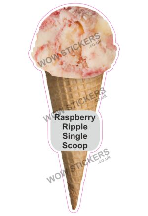 Raspberry Ripple Scoop Ice Cream Waffle Cone