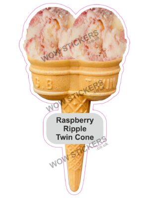 Raspberry Ripple Scoop Ice Cream Waffle Cone
