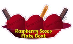 Raspberry Scoop Ice Cream Boat with Flakes