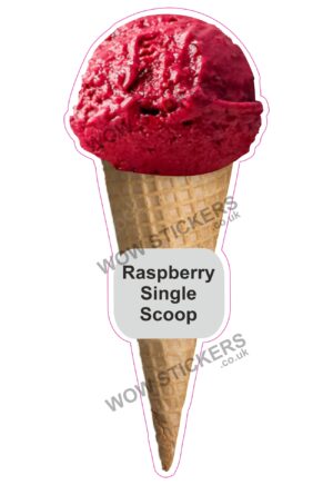 Raspberry Scoop Ice Cream Waffle Cone