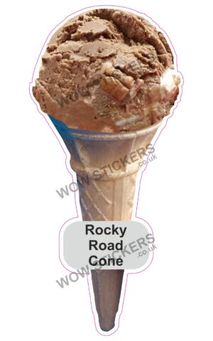 Rocky Road Scoop Ice Cream Waffle Cone