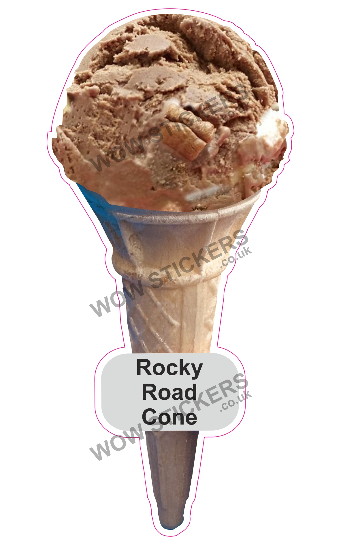 Rocky Road Scoop Ice Cream Waffle Cone