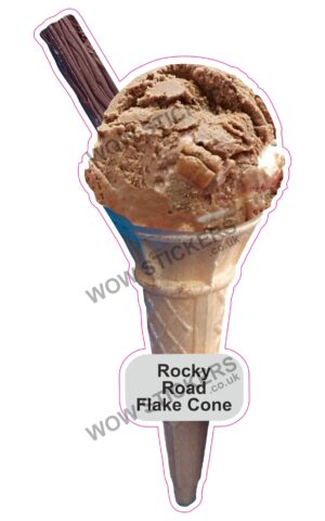 Rocky Road Scoop Ice Cream Cone with Flake