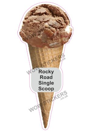 Rocky Road Scoop Ice Cream Waffle Cone