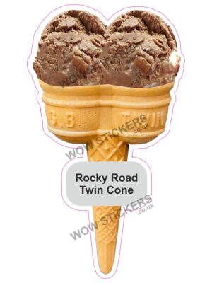 Rocky Road Scoop Ice Cream Waffle Cone