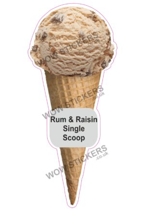 Rum & Raisin Scoop Ice Cream Waffle Cone