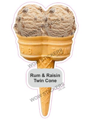 Rum & Raisin Scoop Ice Cream Waffle Cone