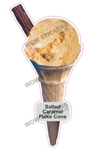 Salted Caramel Scoop Ice Cream Cone with Flake