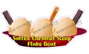 Salted Caramel Scoop Ice Cream Boat with Flakes