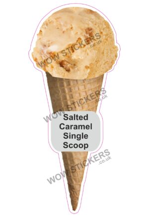 Salted Caramel Scoop Ice Cream Waffle Cone