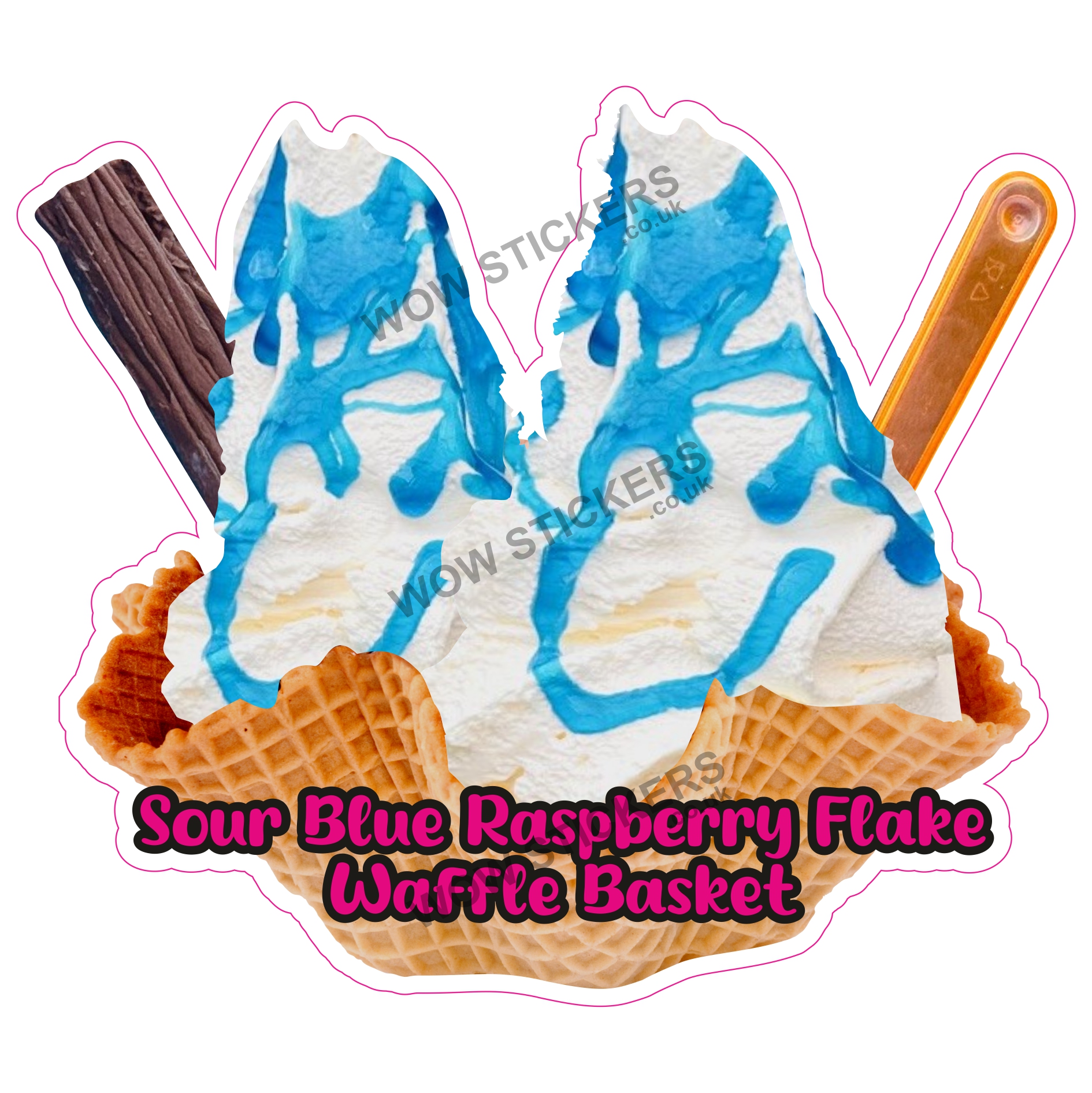 Sour Blue Raspberry Flake Waffle Basket