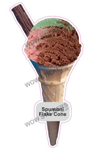 Spumoni Scoop Ice Cream Cone with Flake