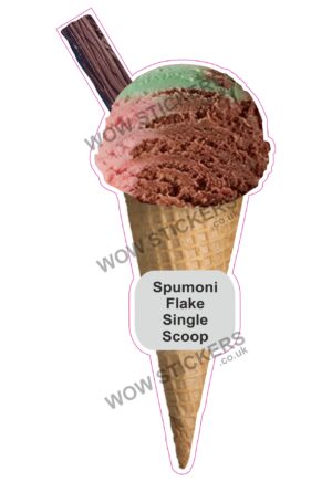 Spumoni Scoop Ice Cream Waffle Cone with Flake