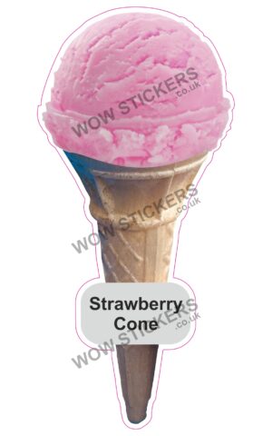 Strawberry Scoop Ice Cream Waffle Cone
