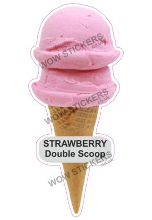 Strawberry Double Scoop Ice Cream Waffle Cone
