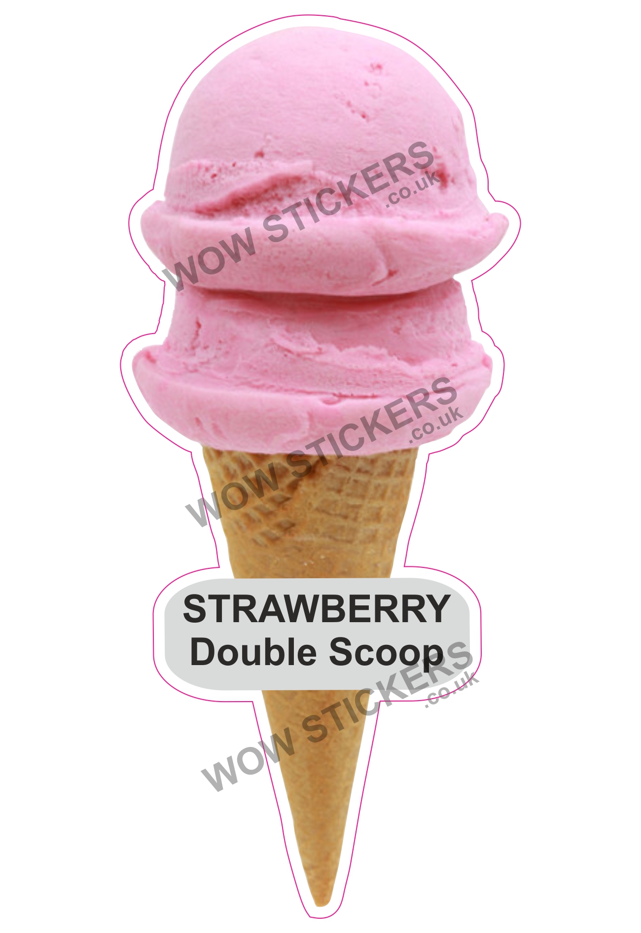 Strawberry Double Scoop Ice Cream Waffle Cone
