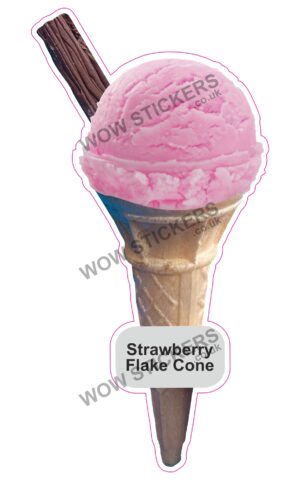 Strawberry Scoop Ice Cream Cone with Flake